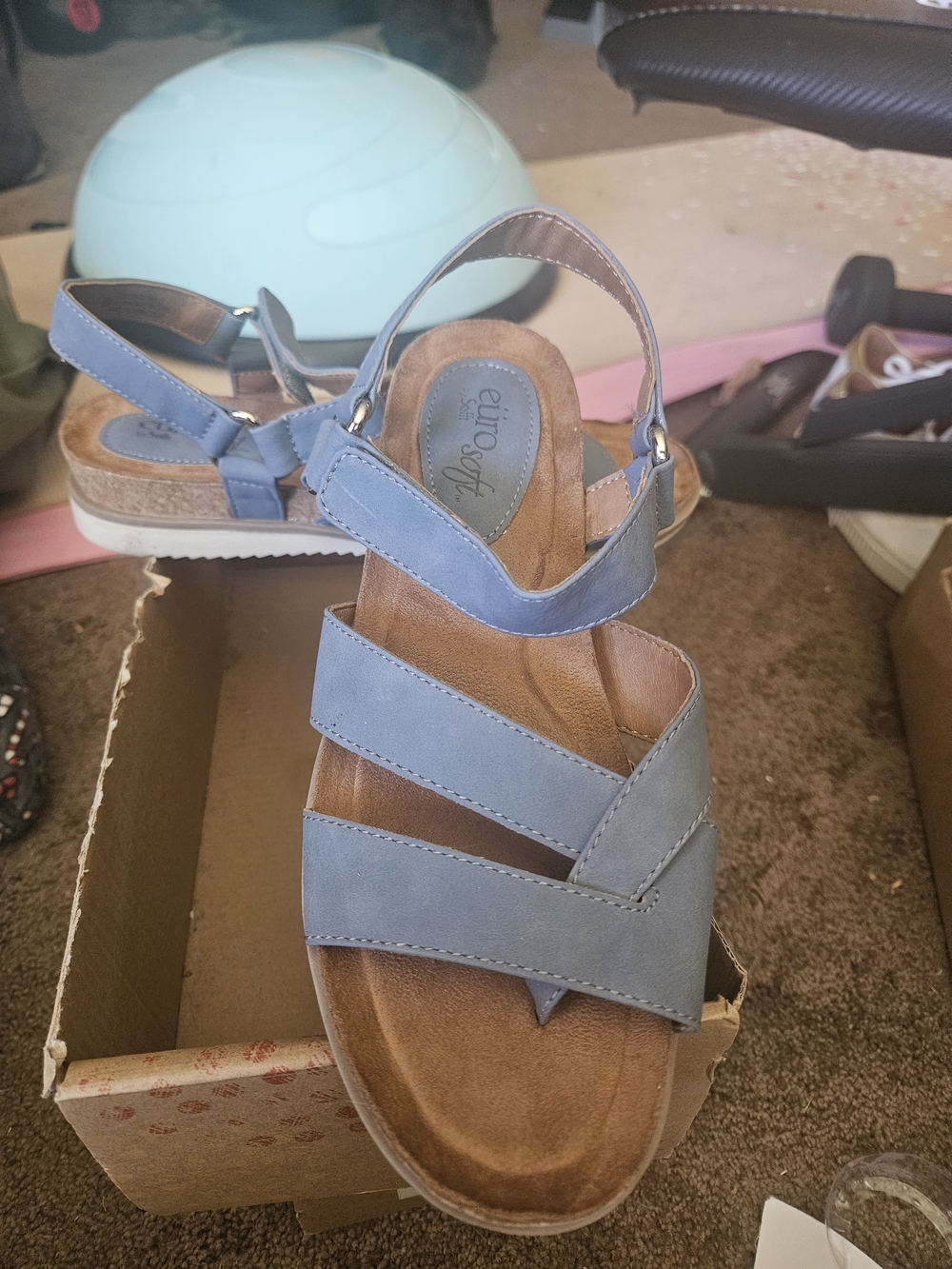 Eurosoft Women's Light Blue Strappy Comfort Sandals